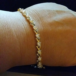 Vintage Silver tone CZ Avon Tennis Bracelet